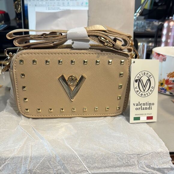 Valentino Orlandi Gold Studded Women's Bag